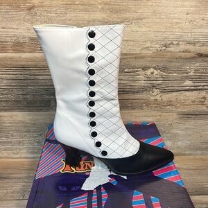 Funtasma by Pleaser Victorian-123 Black/White Boot NIB